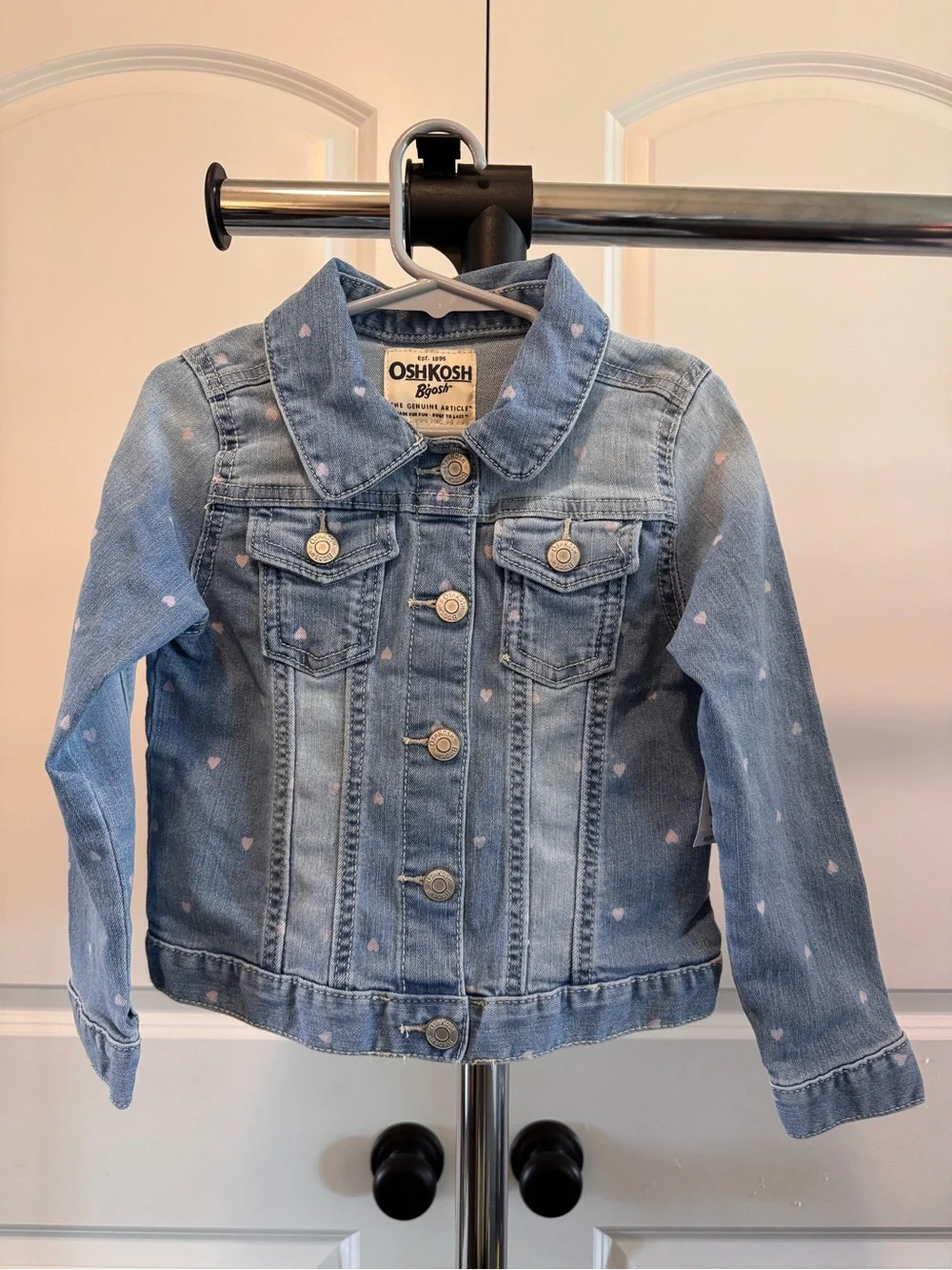 OshKosh B'gosh Light Blue Denim Jacket with Pink Heart Details